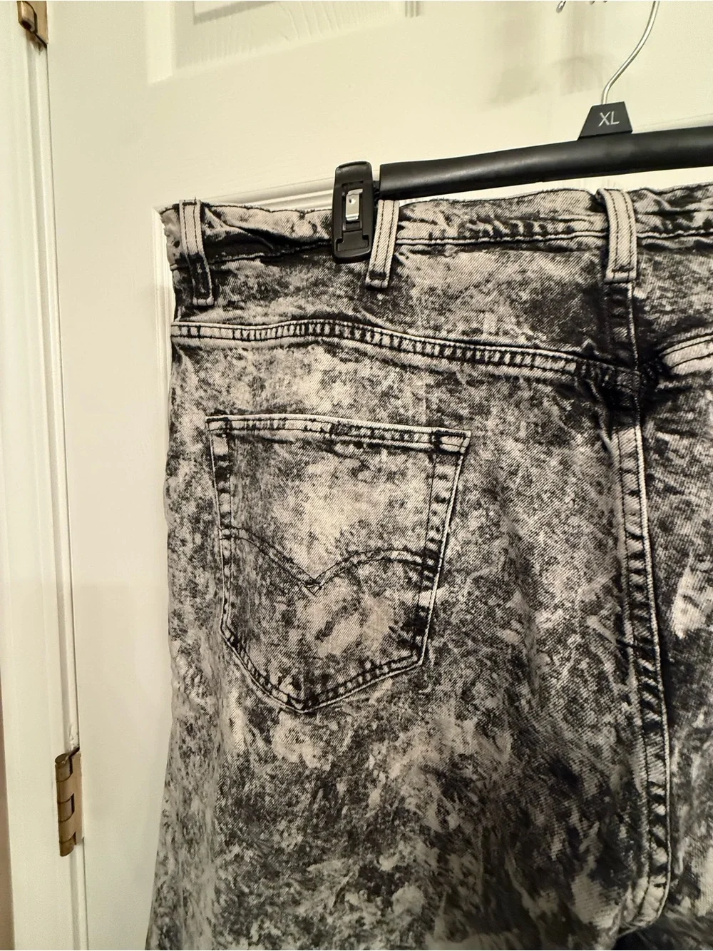 Levi's Black & Gray Acid-Wash Denim Shorts